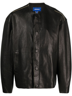 

Piping-detail leather jacket, Ader Error Piping-detail leather jacket