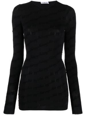 

Logo-jacquard long-sleeved T-shirt, Balenciaga Logo-jacquard long-sleeved T-shirt