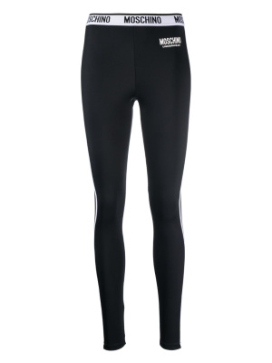 

Logo-tape stretch-design leggings, Moschino Logo-tape stretch-design leggings