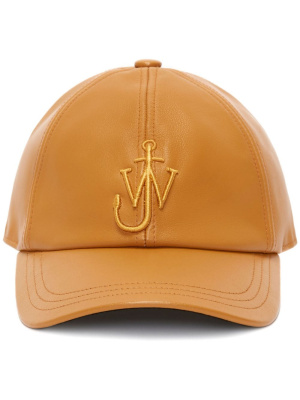 

Logo-embroidered leather baseball cap, JW Anderson Logo-embroidered leather baseball cap