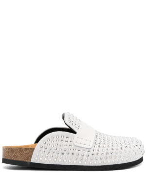 

Crystal-embellished leather slippers, JW Anderson Crystal-embellished leather slippers
