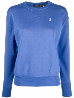 

Embroidered pony cotton-blend sweatshirt, Polo Ralph Lauren Embroidered pony cotton-blend sweatshirt