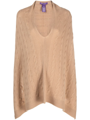 

Cable-knit cashmere poncho, Polo Ralph Lauren Cable-knit cashmere poncho