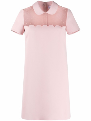 

Semi-sheer panel short-sleeve dress, RED Valentino Semi-sheer panel short-sleeve dress