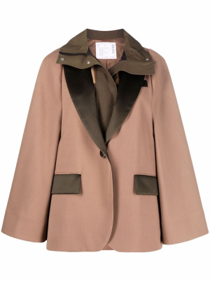 

Single breasted cape-sleeve jacket, Sacai Single breasted cape-sleeve jacket