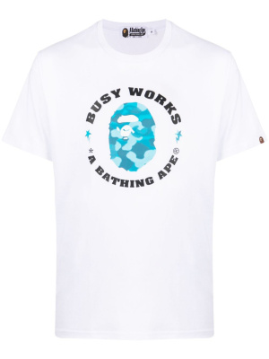 

Logo-print cotton T-shirt, A BATHING APE® Logo-print cotton T-shirt