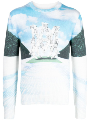 

Runway logo-intarsia jumper, AMIRI Runway logo-intarsia jumper