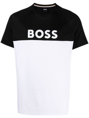 

Logo-print two-tone cotton T-shirt, BOSS Logo-print two-tone cotton T-shirt