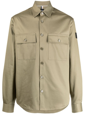 

Logo-patch cotton shirt jacket, BOSS Logo-patch cotton shirt jacket