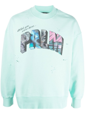 

Graphic-print crew-neck sweatshirt, Palm Angels Graphic-print crew-neck sweatshirt