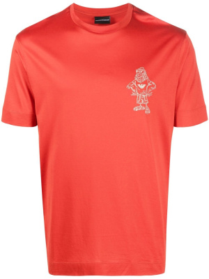 

Motif-embroidered short-sleeve T-shirt, Emporio Armani Motif-embroidered short-sleeve T-shirt