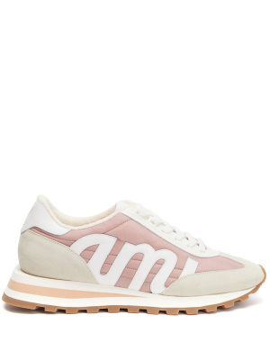 

Logo-patch panelled sneakers, AMI Paris Logo-patch panelled sneakers