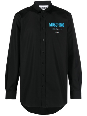 

Logo-print long-sleeve shirt, Moschino Logo-print long-sleeve shirt