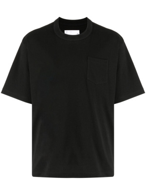 

logo-plaque cotton T-shirt, Sacai S logo-plaque cotton T-shirt