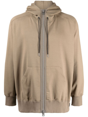 

Zip-up drawstring cotton hoodie, Sacai Zip-up drawstring cotton hoodie