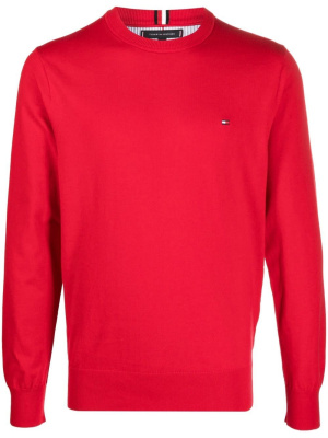 

Logo-embroidered fine-knit jumper, Tommy Hilfiger Logo-embroidered fine-knit jumper