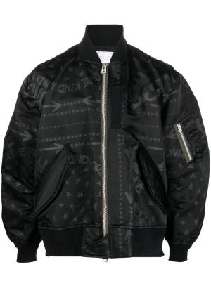 

Logo-print zip-up bomber jacket, Sacai Logo-print zip-up bomber jacket