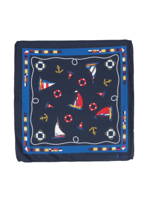 

Nautical-print square handkerchief, Polo Ralph Lauren Nautical-print square handkerchief