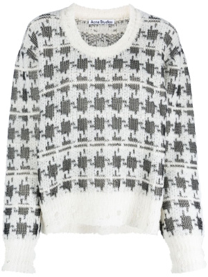 

Puppytooth-pattern distressed jumper, Acne Studios Puppytooth-pattern distressed jumper