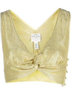 

Knotted shimmer crop top, Forte Forte Knotted shimmer crop top
