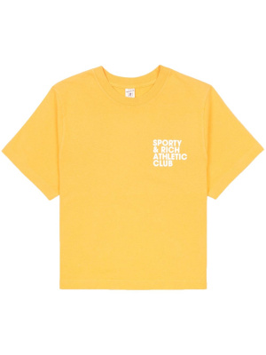 

Logo-print cropped T-shirt, Sporty & Rich Logo-print cropped T-shirt