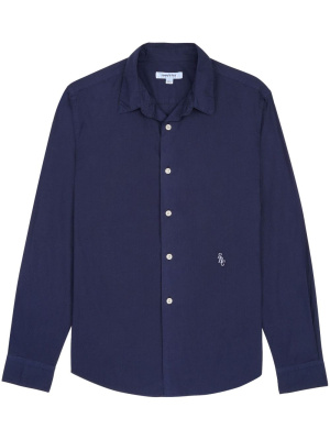 

Logo-embroidered cotton shirt, Sporty & Rich Logo-embroidered cotton shirt