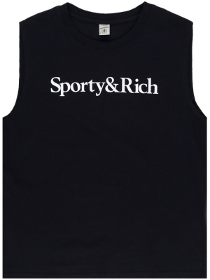 

Logo-print cotton tank top, Sporty & Rich Logo-print cotton tank top