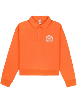 

Logo-print polo-collar sweatshirt, Sporty & Rich Logo-print polo-collar sweatshirt