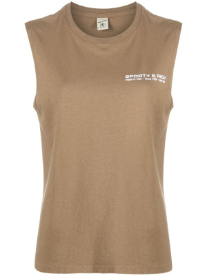 

Logo-print cotton tank top, Sporty & Rich Logo-print cotton tank top