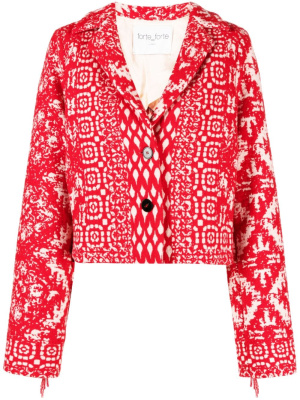 

Clio jacquard fringed jacket, Forte Forte Clio jacquard fringed jacket