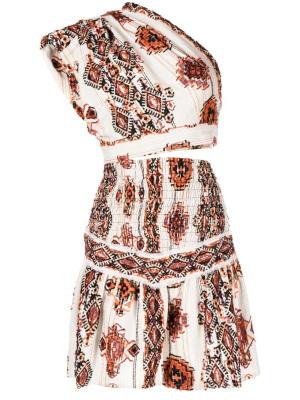 

Graphic-print one-shoulder dress, IRO Graphic-print one-shoulder dress