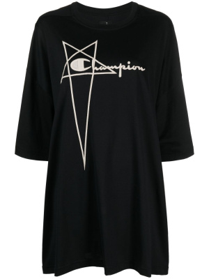 

Logo-embroidered cotton T-shirt, Rick Owens X Champion Logo-embroidered cotton T-shirt