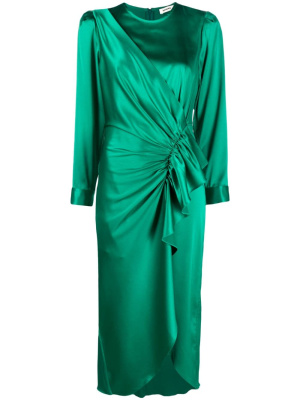 

Ruffled satin midi dress, SANDRO Ruffled satin midi dress