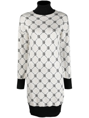 

Roll-neck monogram-knit dress, LIU JO Roll-neck monogram-knit dress