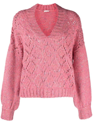 

Open-knit V-neck jumper, LIU JO Open-knit V-neck jumper
