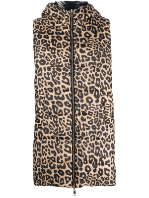 

Leopard-print padded gilet, LIU JO Leopard-print padded gilet