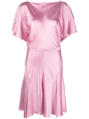 

Pleated cowl-back satin dress, Victoria Beckham Pleated cowl-back satin dress