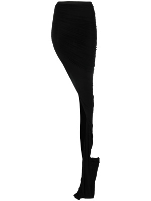 

Front-slit ruched maxi skirt, Rick Owens Front-slit ruched maxi skirt