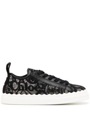 

Lauren logo-embroidered lace sneakers, Chloé Lauren logo-embroidered lace sneakers