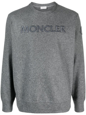 

Logo-embroidered jersey-fleece sweatshirt, Moncler Logo-embroidered jersey-fleece sweatshirt