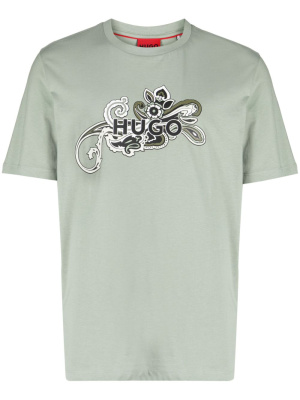 

Logo-print crew-neck T-shirt, HUGO Logo-print crew-neck T-shirt