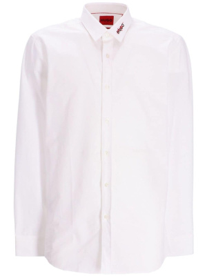 

Embroidered-collar poplin shirt, HUGO Embroidered-collar poplin shirt