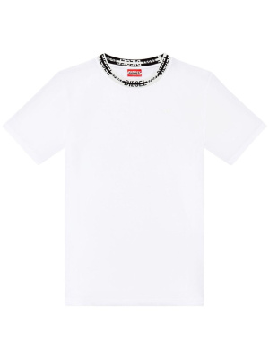 

Logo-neckline embroidered T-shirt, Diesel Logo-neckline embroidered T-shirt