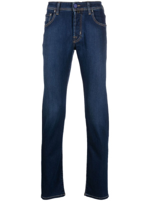 

Logo-patch skinny-cut jeans, Jacob Cohën Logo-patch skinny-cut jeans