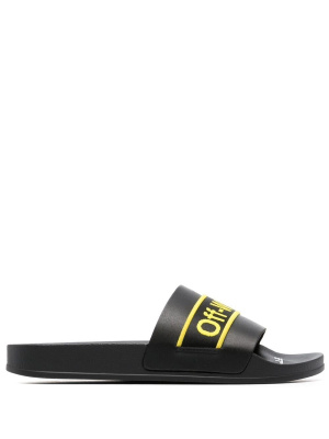 

Logo-print leather slides, Off-White Logo-print leather slides