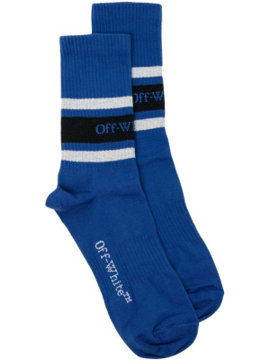 

Intarsia-knit logo socks, Off-White Intarsia-knit logo socks