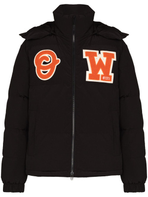 

Logo-patch puffer coat, Off-White Logo-patch puffer coat