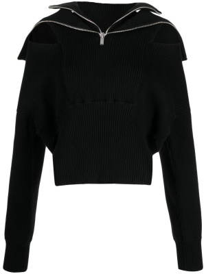 

Ribbed-knit zip-detail jumper, HELIOT EMIL Ribbed-knit zip-detail jumper
