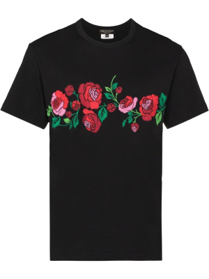 

Floral-embroidered cotton T-shirt, Comme Des Garçons Homme Plus Floral-embroidered cotton T-shirt