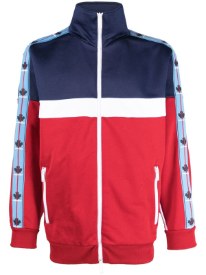 

Logo-tape detail zip-up cardigan, Dsquared2 Logo-tape detail zip-up cardigan